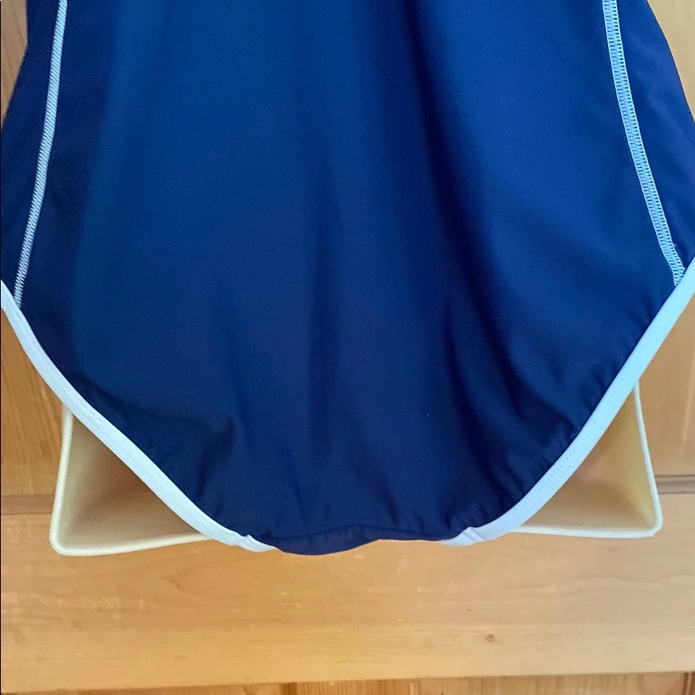 INC International Concepts Blue and White One-Piece Swimsuit Sporty Design 12 - Picture 9 of 16